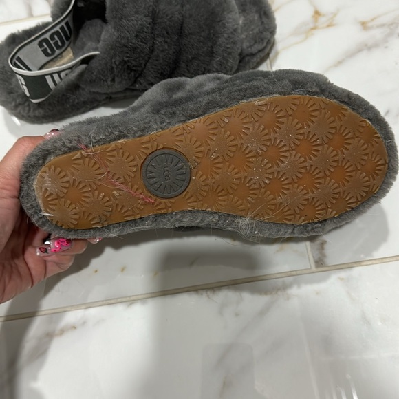 Ugg furry slides with heel strap - Picture 3 of 6